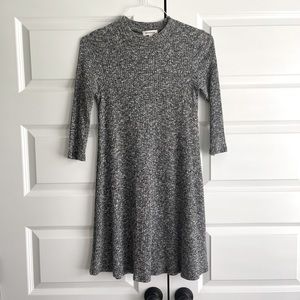 Light Weight Gray Sweater Dress 3/4 Sleeve